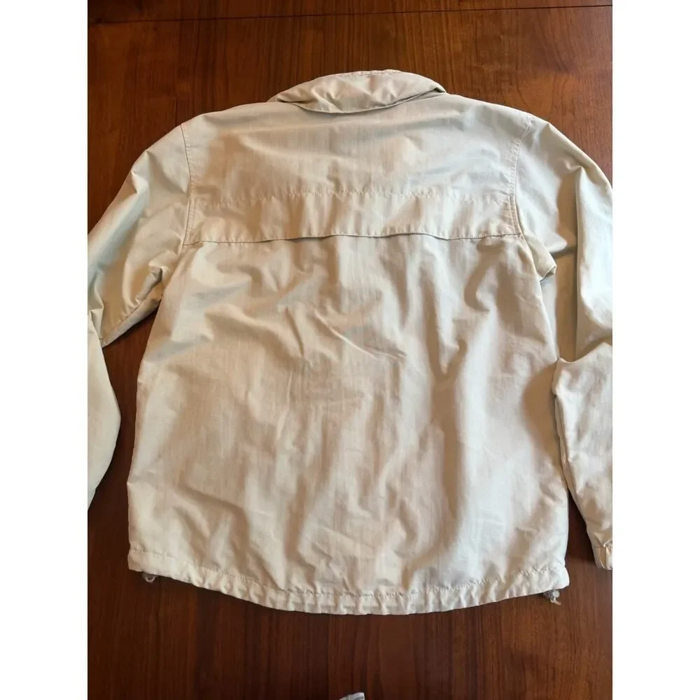 Lands' End Men's Cream Lightweight Windbreaker Mesh Lined - Size M